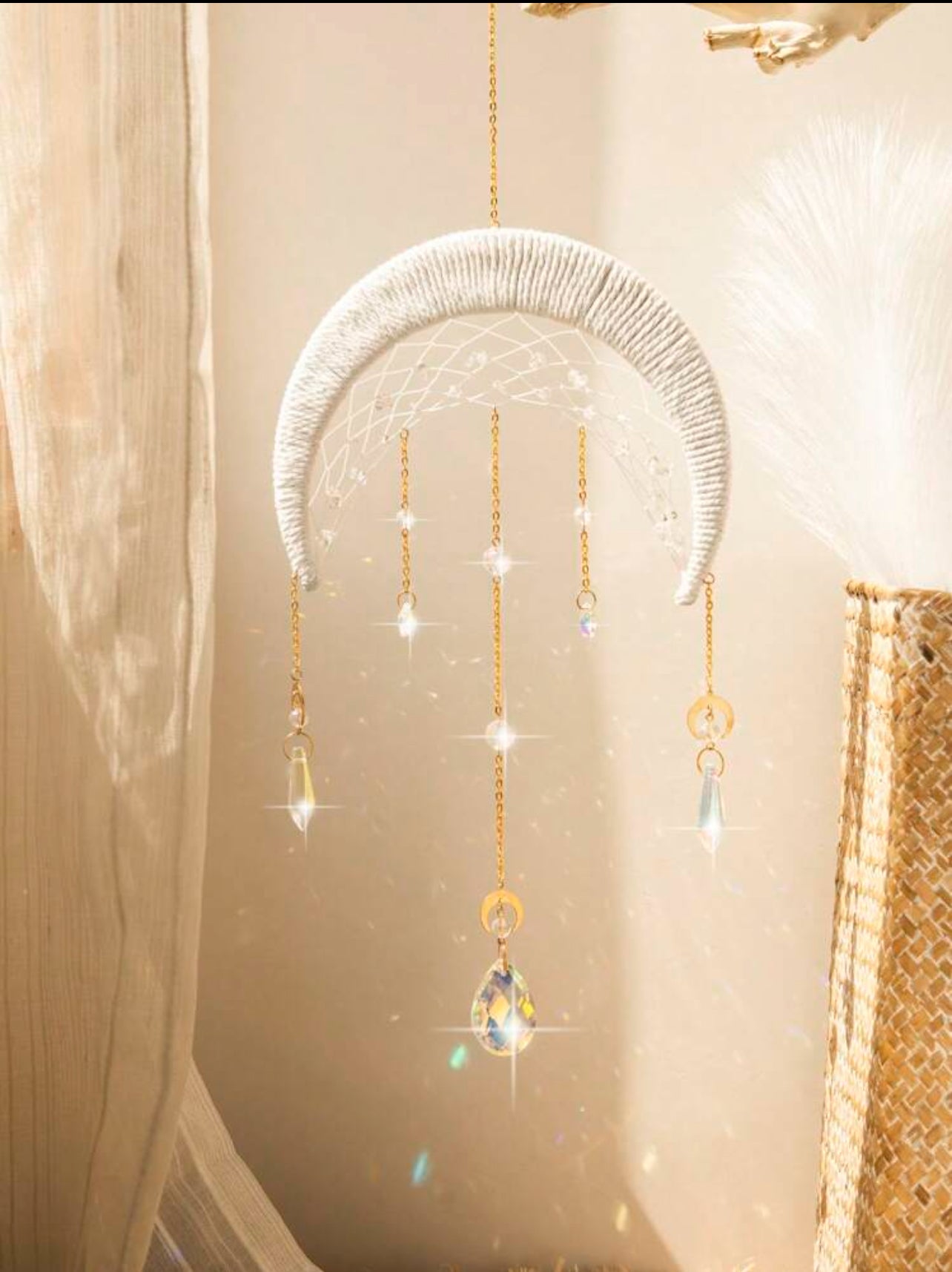 Moonlit Web Crystal Sun Catcher